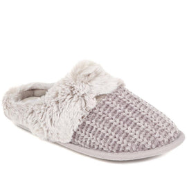 Faux Fur Lined Fleece Slippers