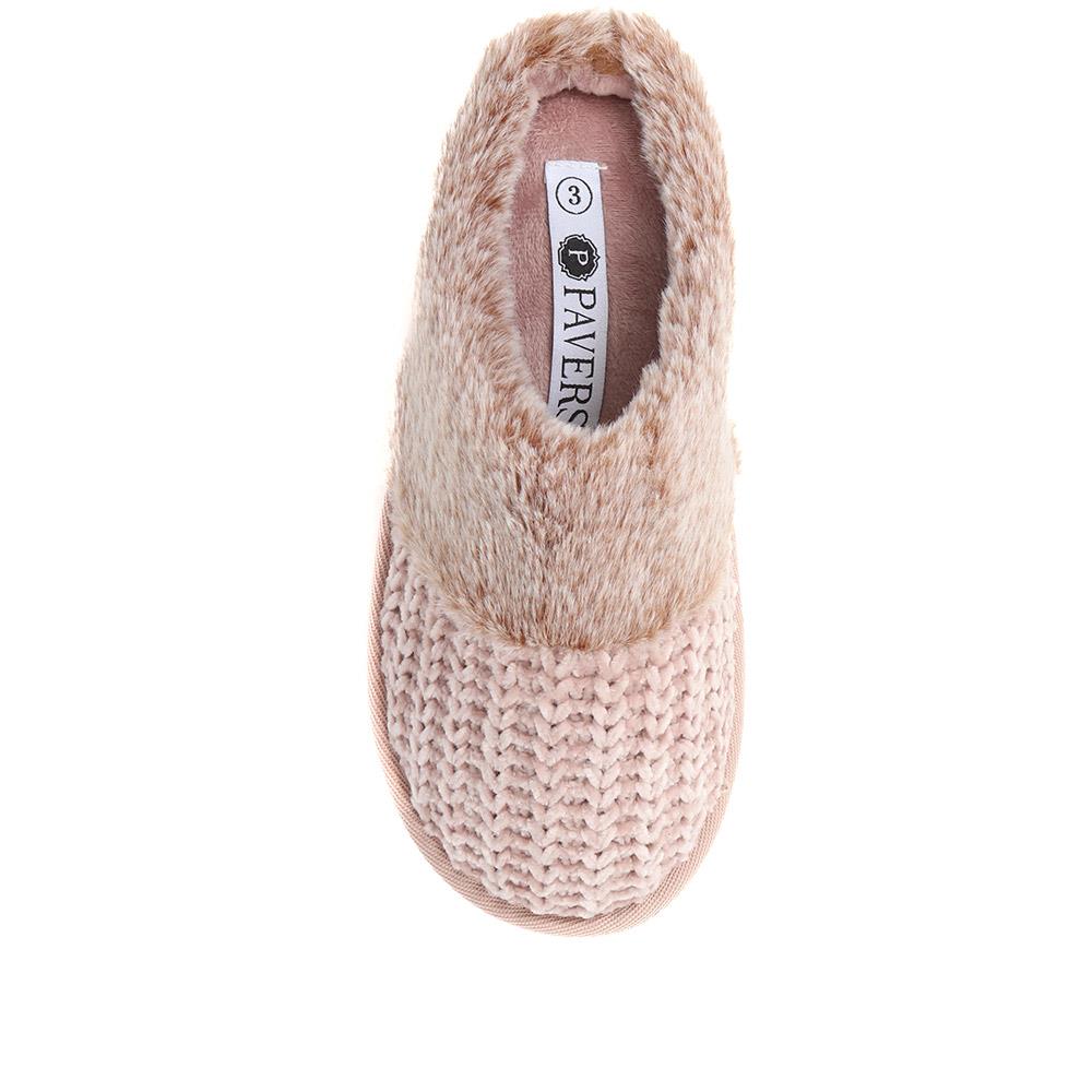 Faux Fur Lined Fleece Slippers - GALOP38001 / 324 485 image 4