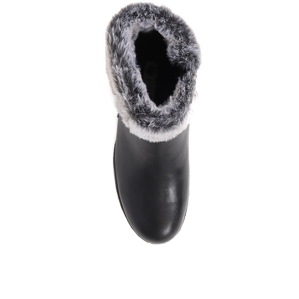 Faux Fur Trim Wedge Ankle Boots - WBINS38121 / 324 521 image 4
