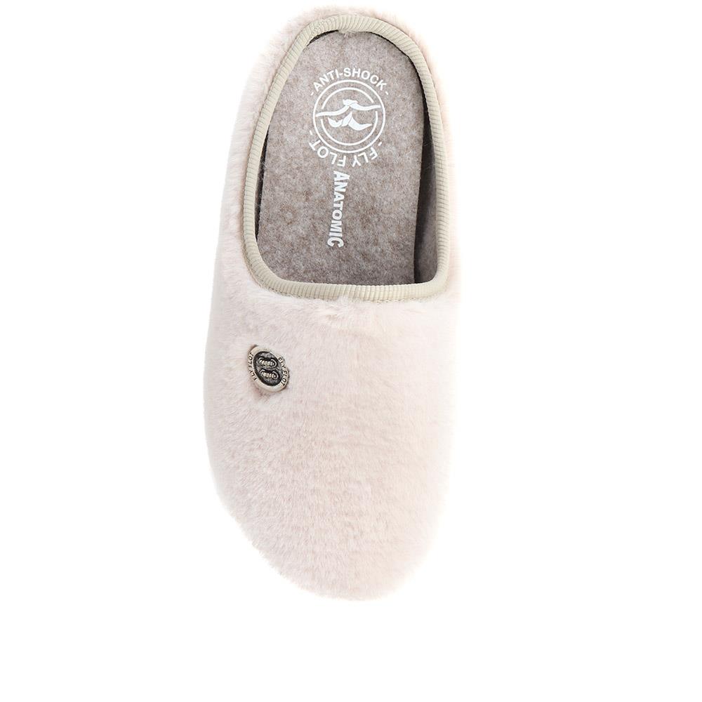 Faux Fur Mule Slippers  - FLY38017 / 324 105 image 4