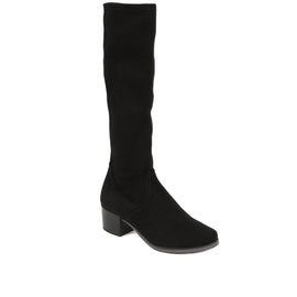 Knee High Low Heeled Boots