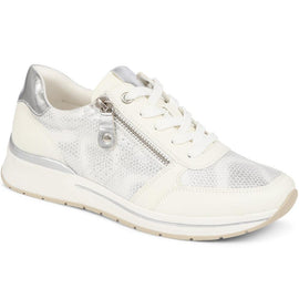 Zip Detail Lace Up Cushioned Trainers