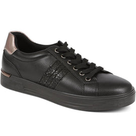 Metallic Accent Lace Up Trainers