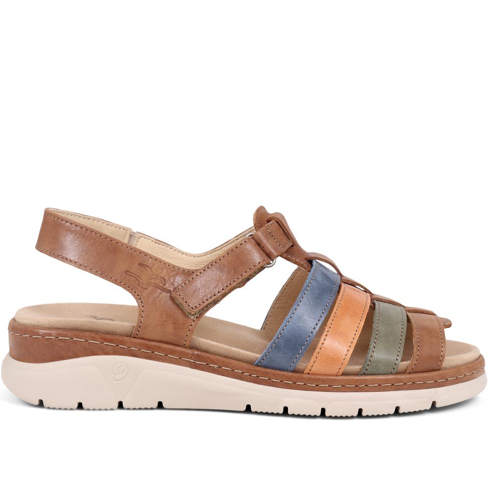 Touch-Fasten Leather Sandals  - CAL39020 / 325 263 image 1