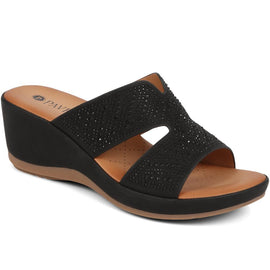 Wedge-Heel Mule Sandals 