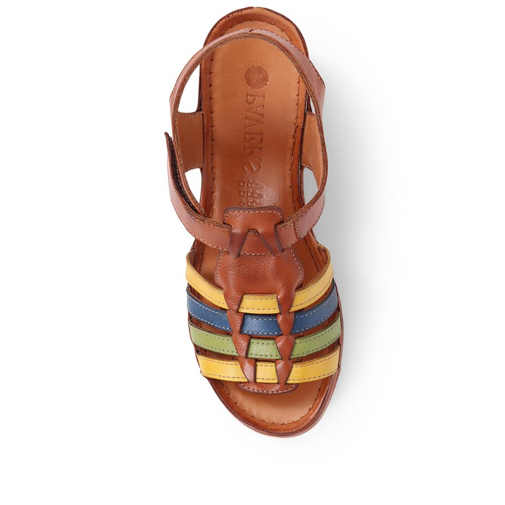 Colourful Leather Wedge Sandals  - KARY39005 / 325 398 image 3