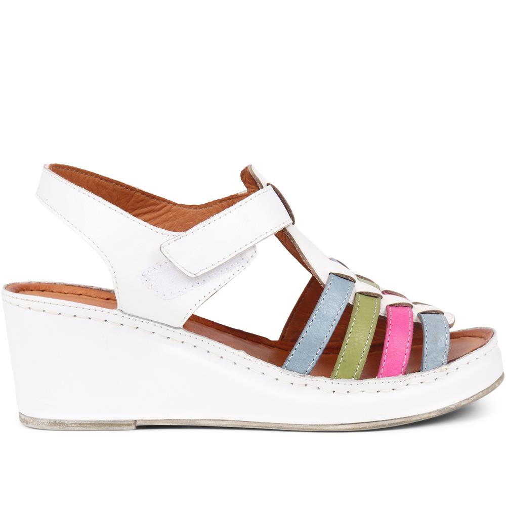 Colourful Leather Wedge Sandals  - KARY39005 / 325 398 image 1