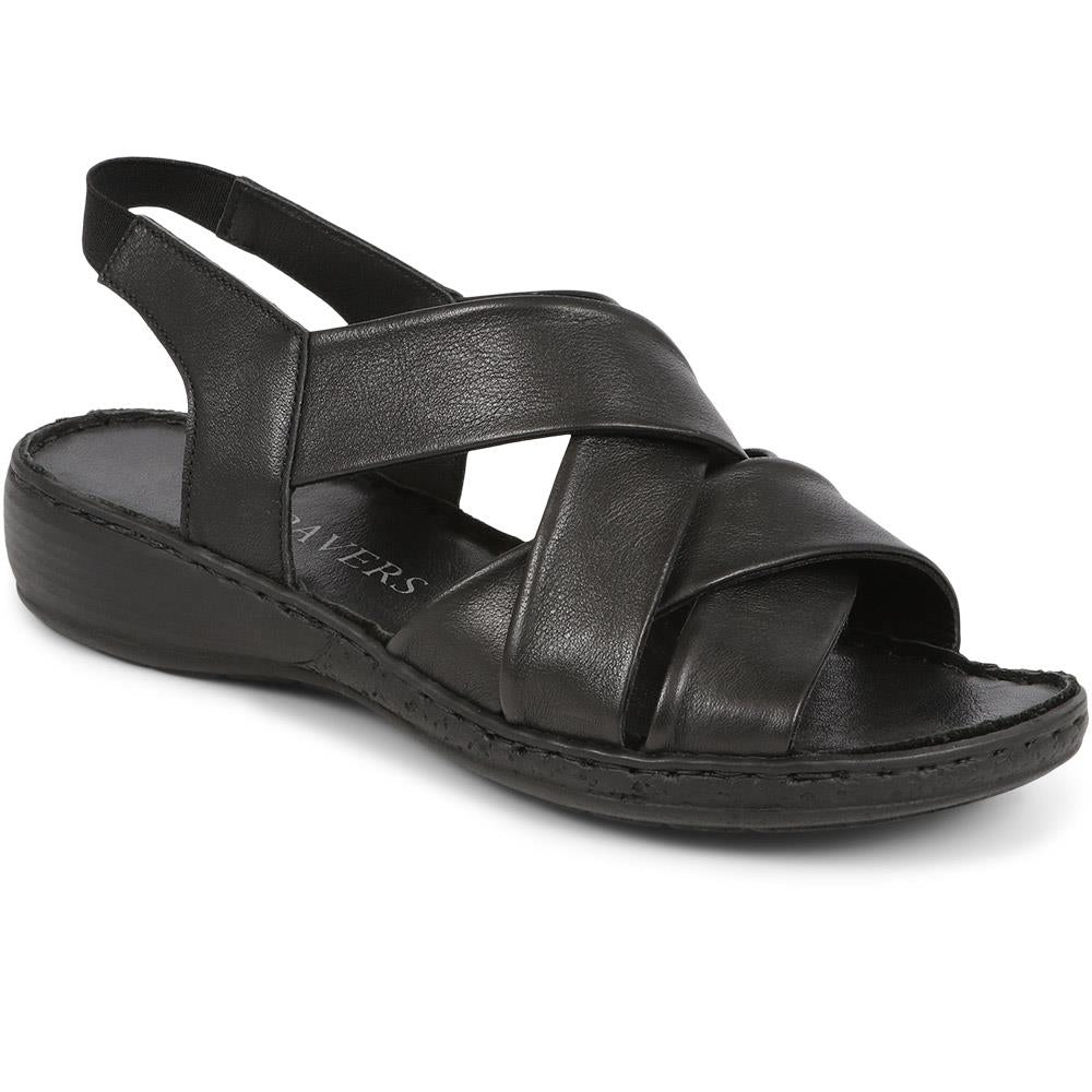 Leather Cross-Strap Sandals  - LUCK39001 / 325 519 image 0