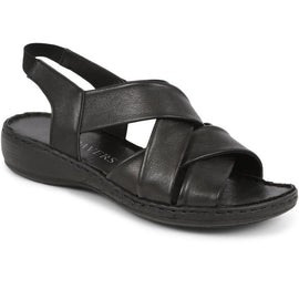 Leather Cross-Strap Sandals