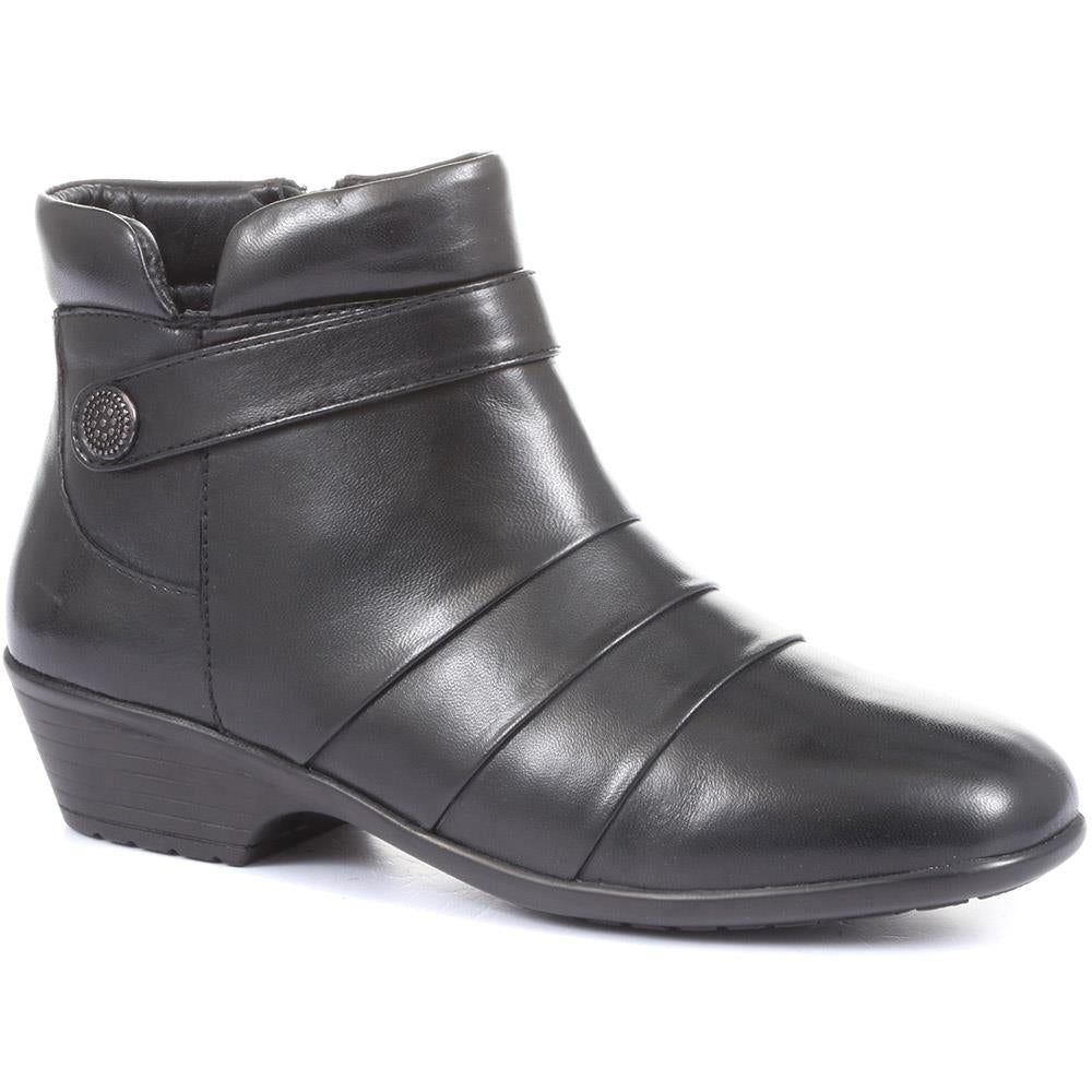 Wide Fit Leather Ankle Boots - KF30008 / 316 384 image 8