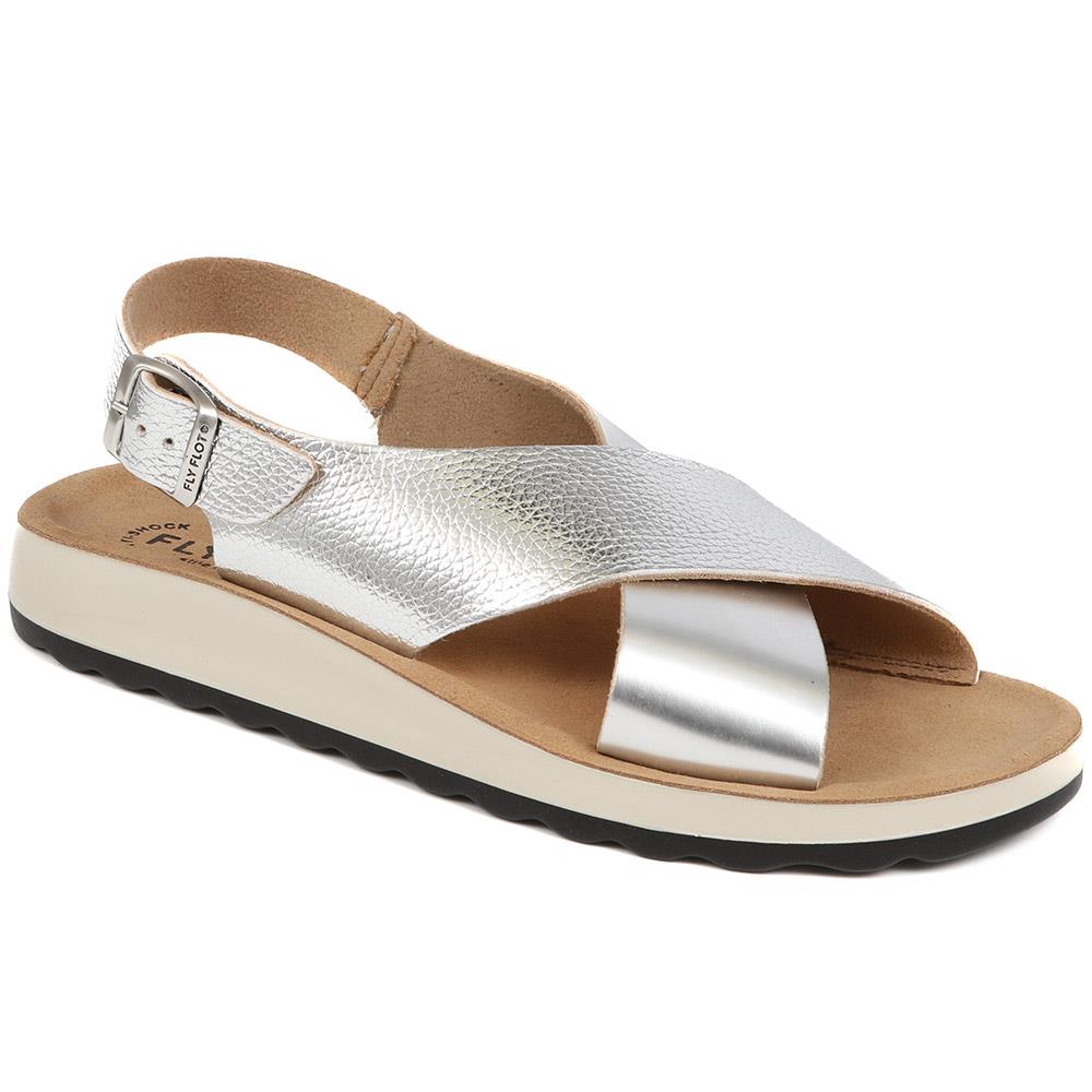 Metallic Cross Strap Sandals - FLY39011 / 324 758 image 0