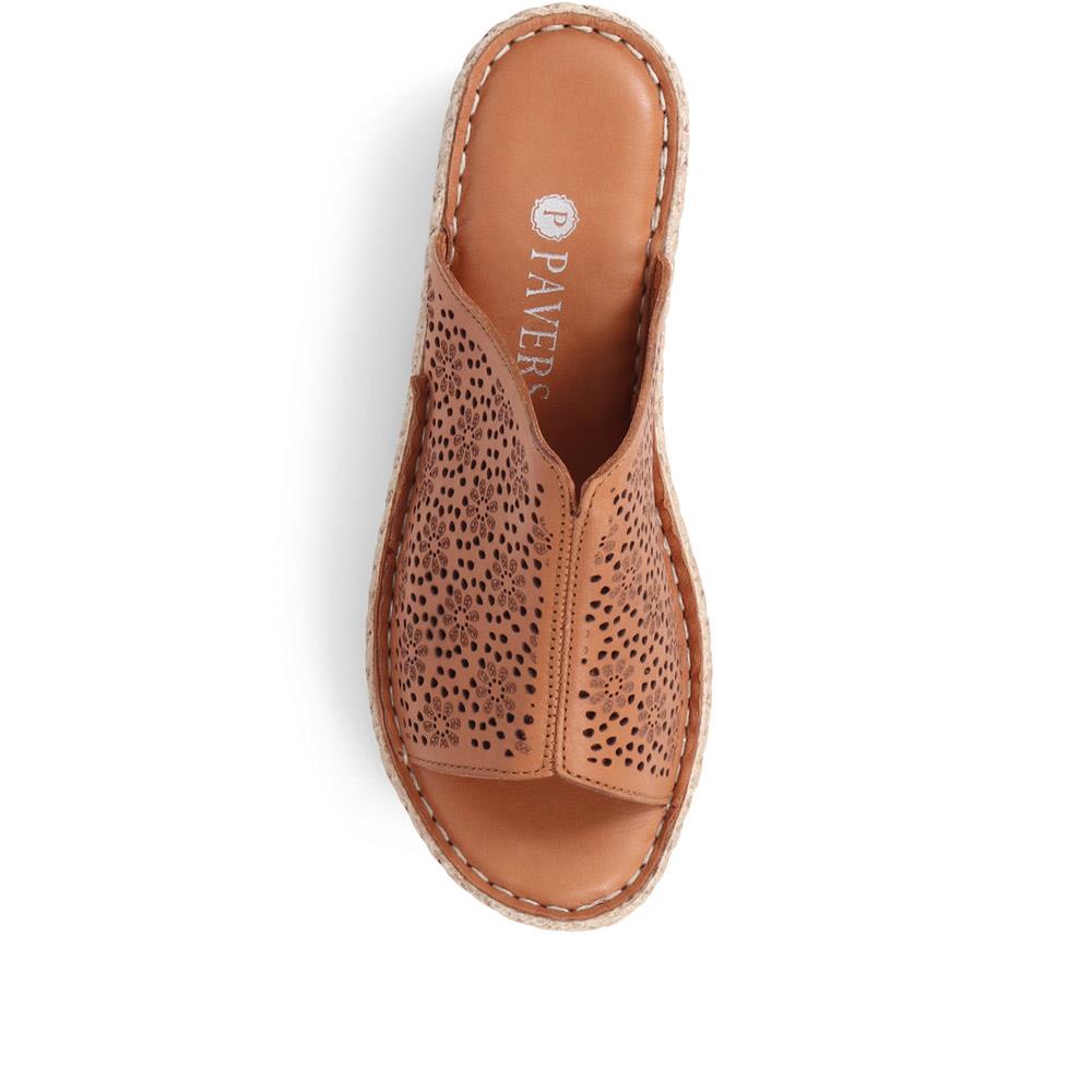 Leather Platform Mule Sandals  - DRTMA39011 / 325 498 image 4