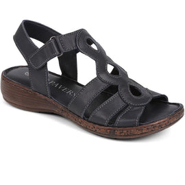 Touch-Fasten Leather Sandals