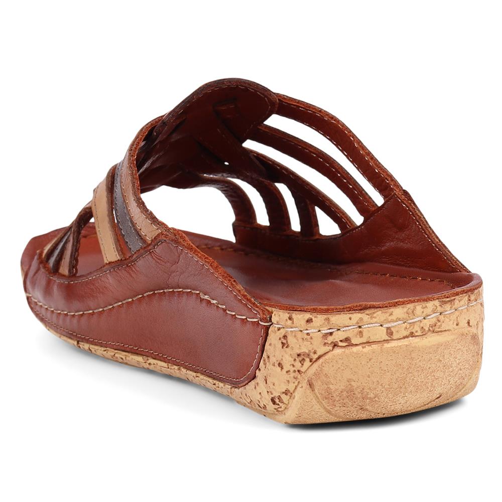Leather Woven Wedge Mule Sandals - KARY39025 / 325 505 image 2