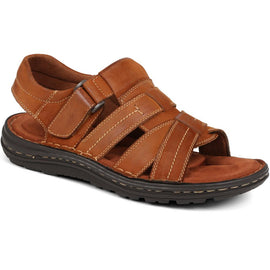 Touch-Fasten Leather Sandals