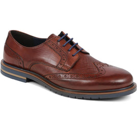 Brogue Detailed Leather Lace-Up Shoes