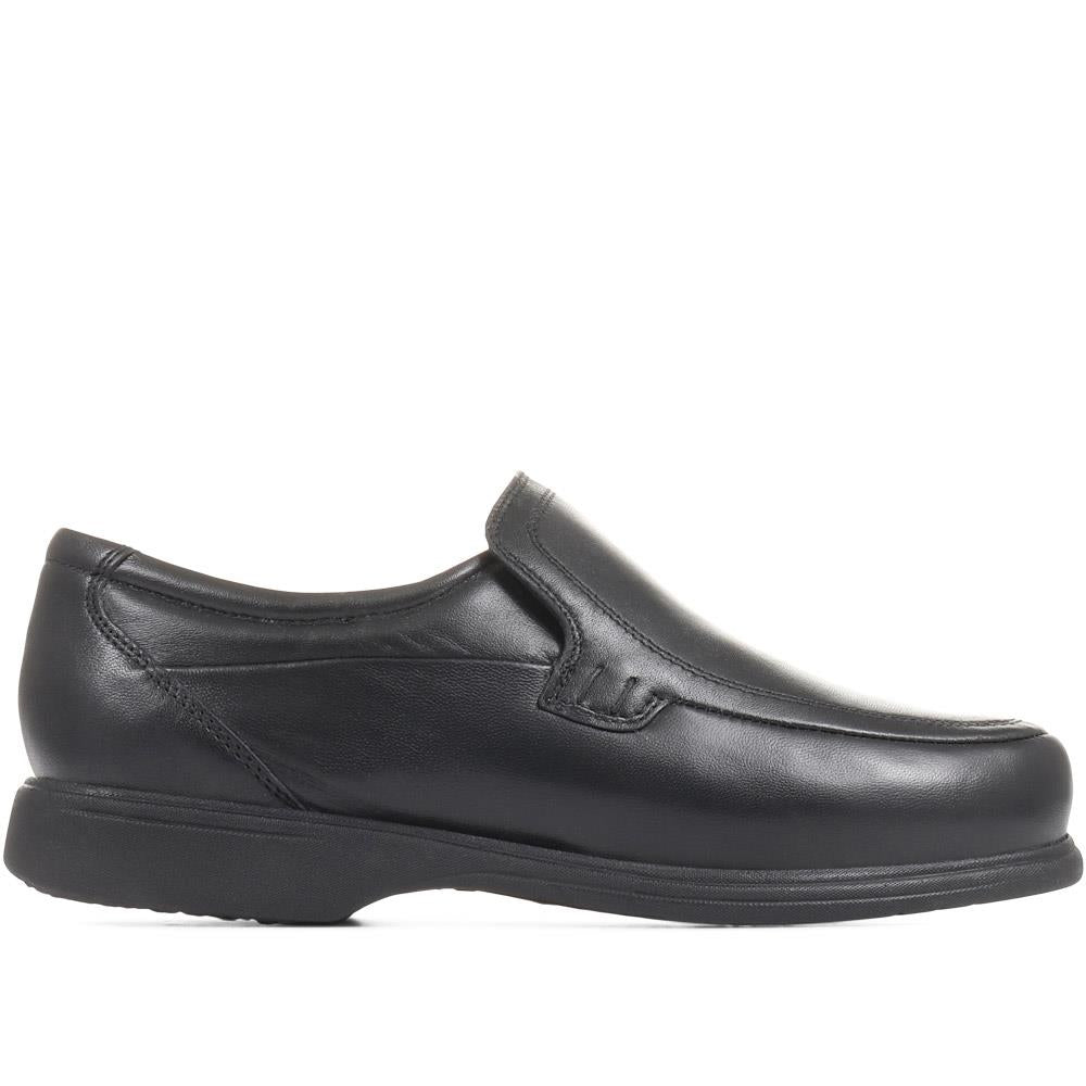 Wide Fit Leather Slip-On Shoes - NAP35021 / 322 483 image 1