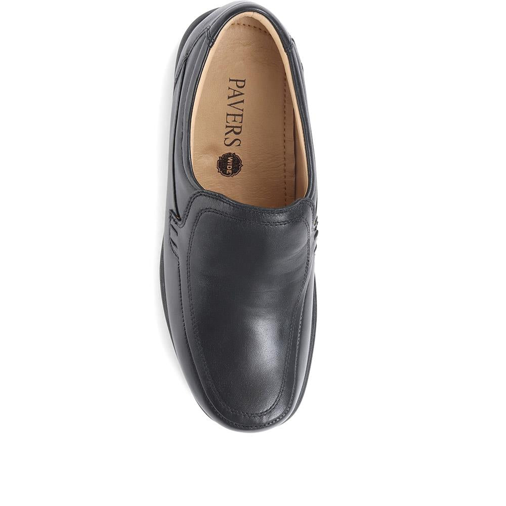 Wide Fit Leather Slip-On Shoes - NAP35021 / 322 483 image 3