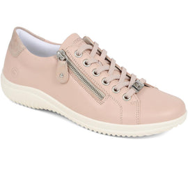 Leather Lace-Up Trainers