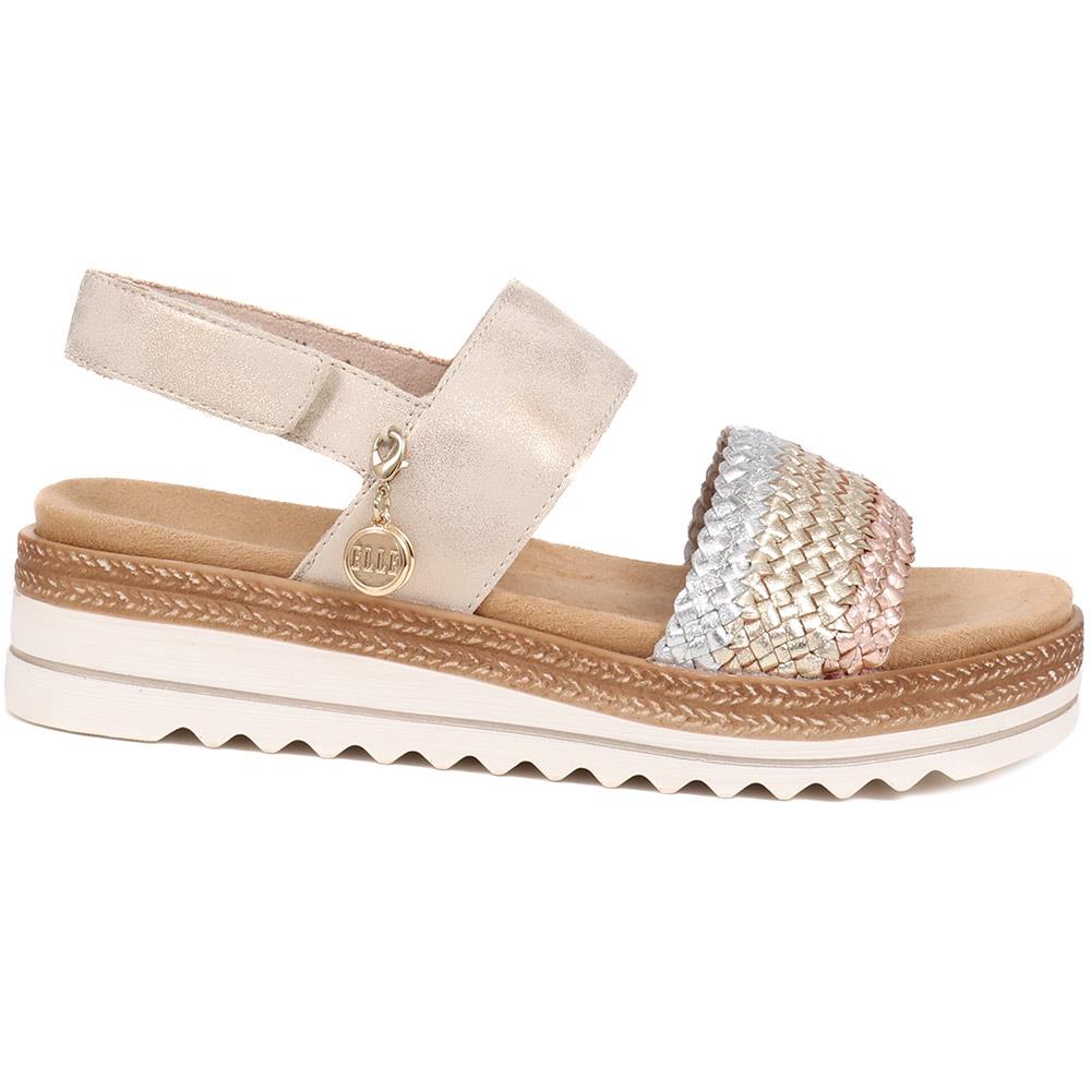 Metallic Double Strap Sandals - DRS39509 / 325 413 image 1