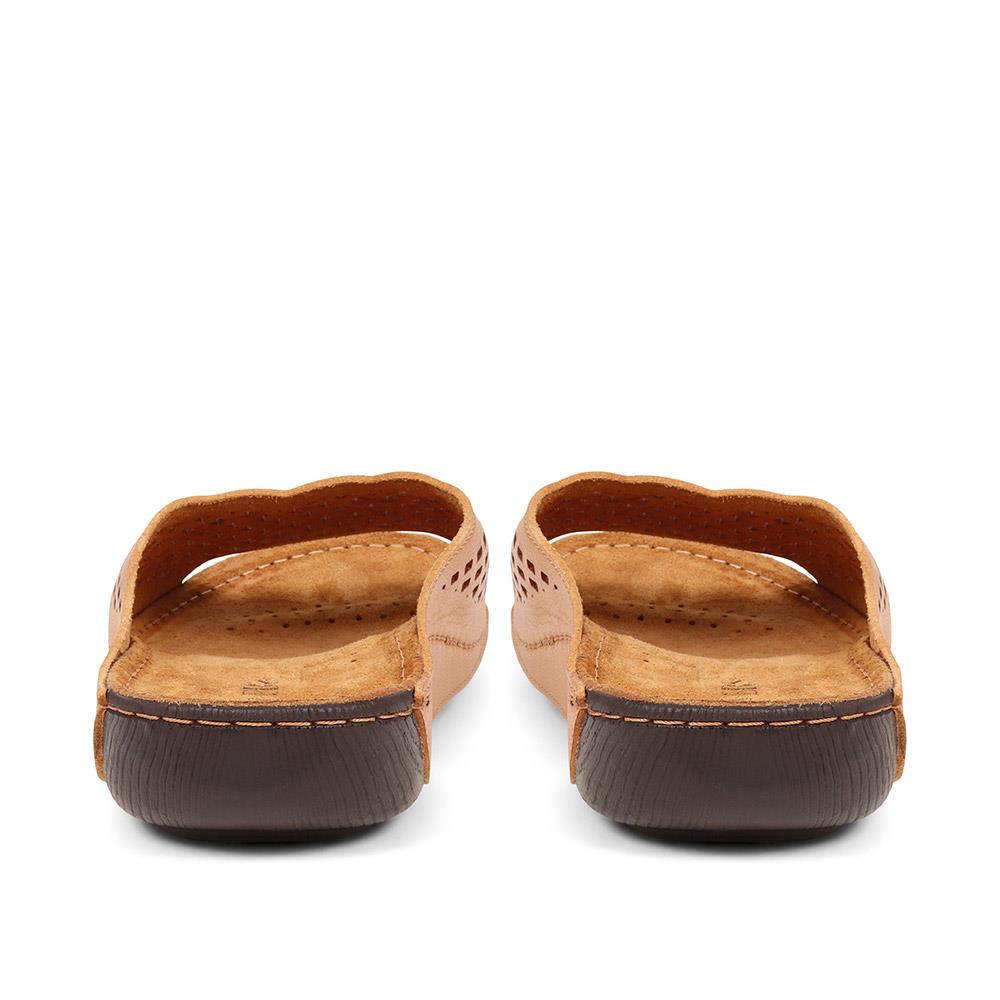 Perforated Leather Mule Sliders - MUYA37007 / 323 447 image 3