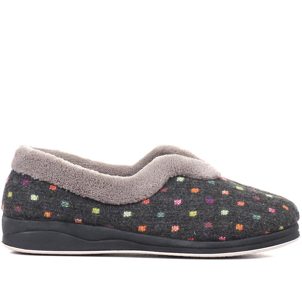 Wide Fit Polka Dot Slippers - QING34003 / 320 210 image 2