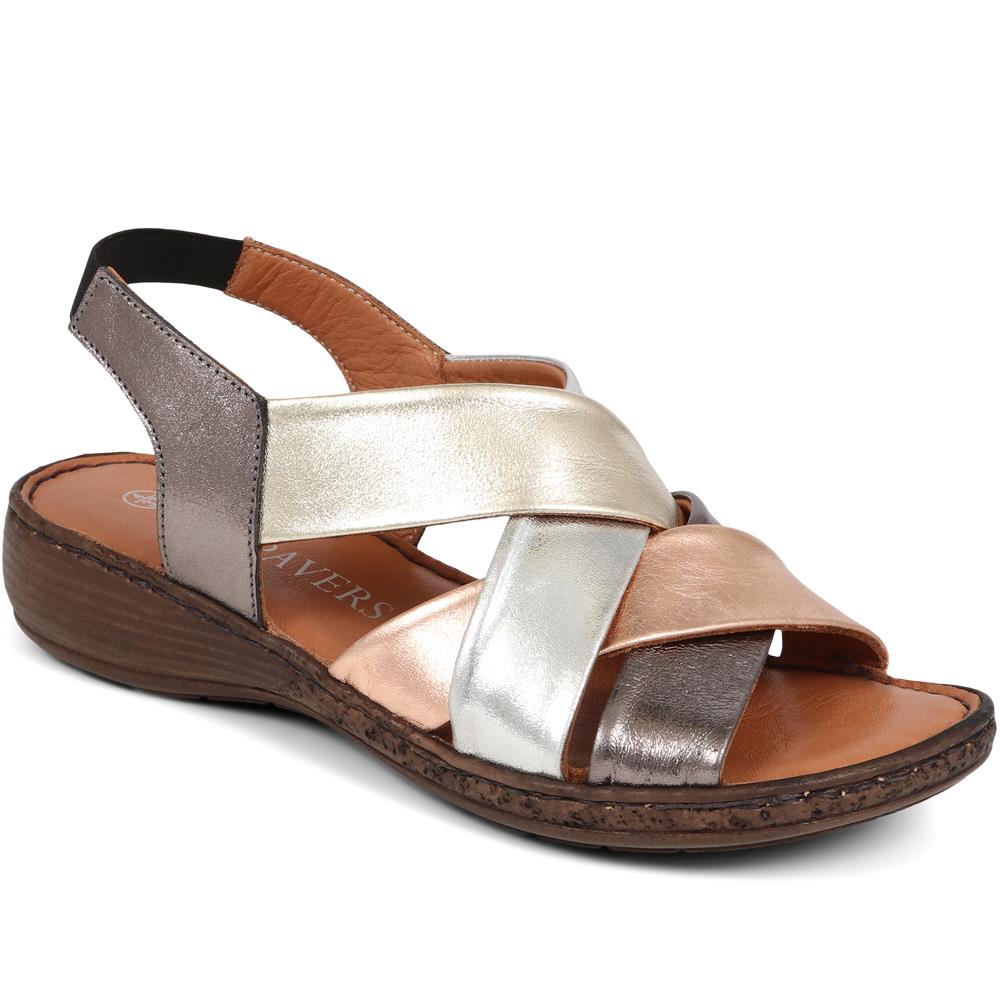 Leather Cross-Strap Sandals - LUCK39001 / 325 519 image 0