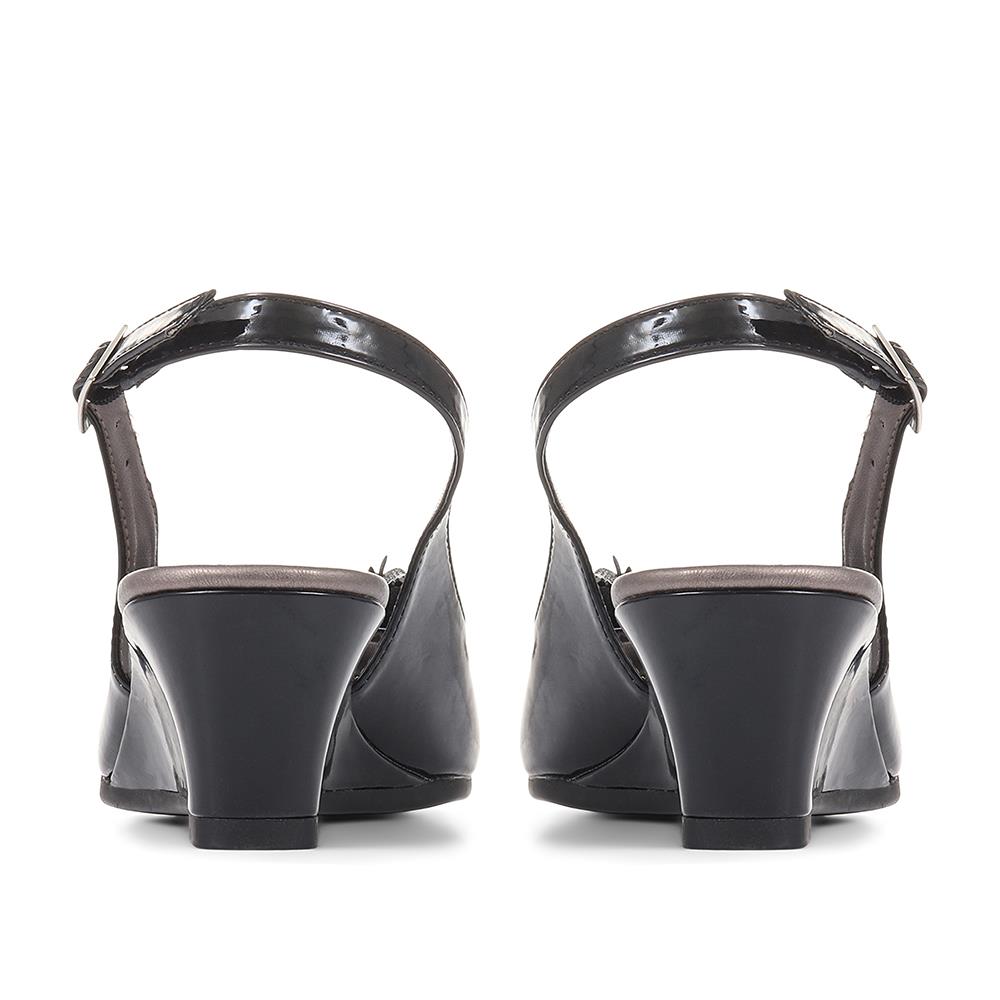 Slingback Peep-Toe Wedge Heels - HUANG35009 / 322 265 image 7