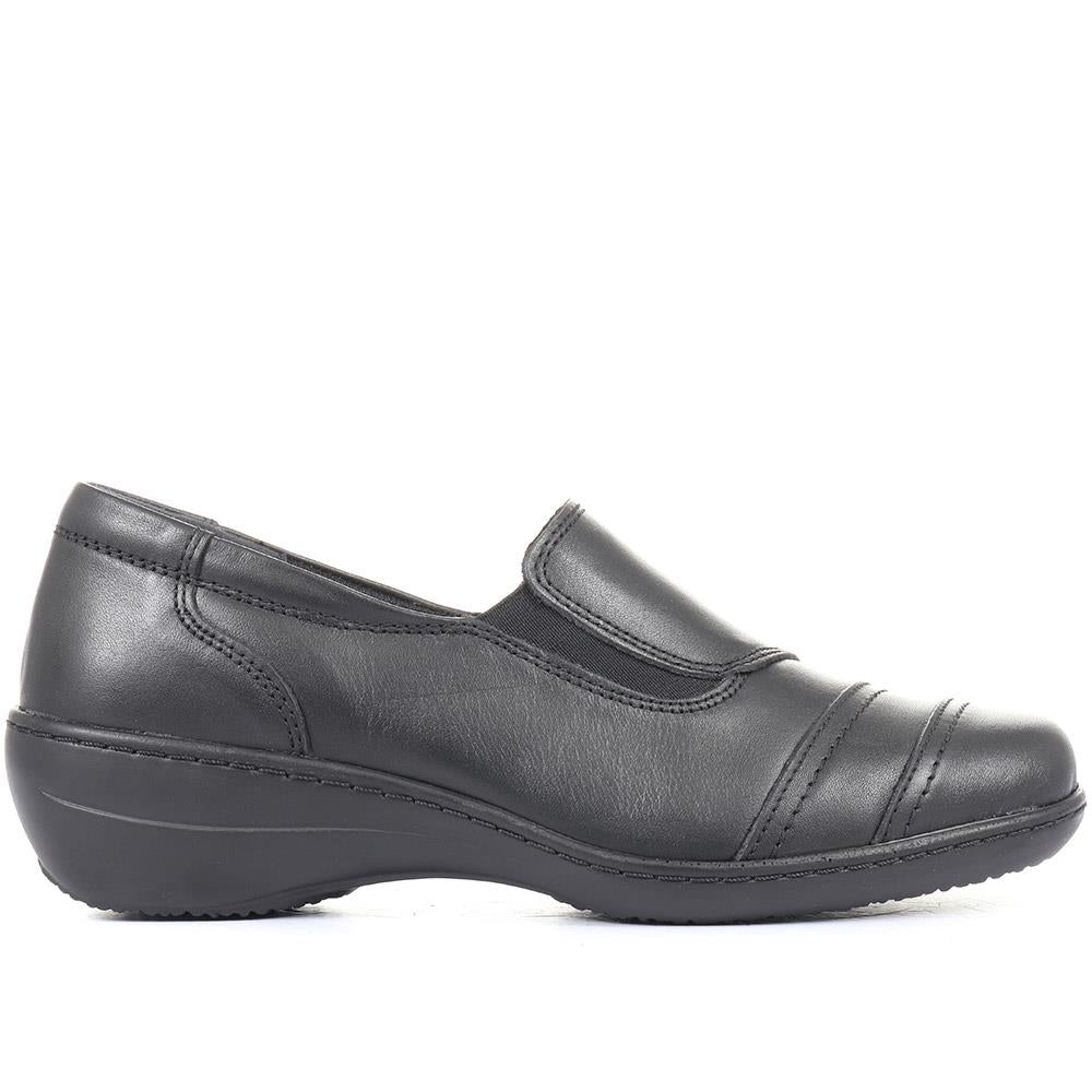 Wide Fit Leather Slip on with Elasticated Vents - HAK2208 / 306 360 image 0