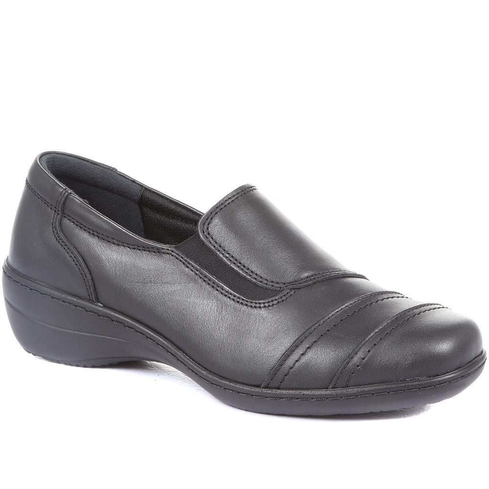 Wide Fit Leather Slip on with Elasticated Vents - HAK2208 / 306 360 image 4