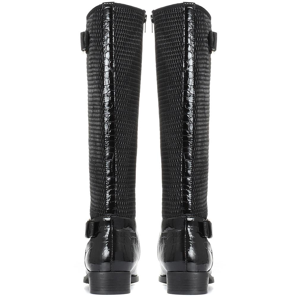 Croc Patent Leather Knee High Boot - TRY30001 / 316 415 image 2