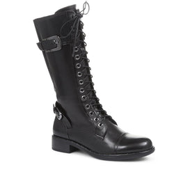 Lace-Up Leather Boots