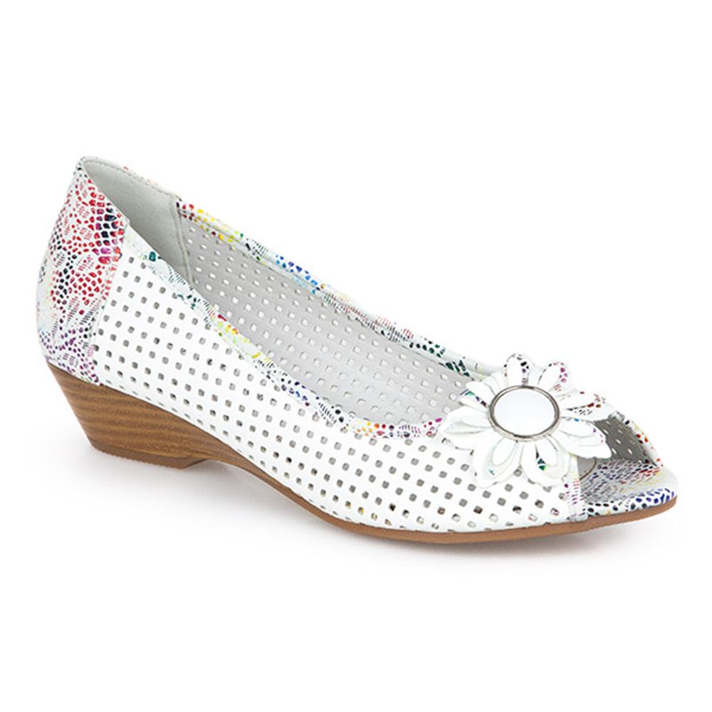 Wide Fit Open Toe Pump with Flower - SAND1900 / 135 753 image 0