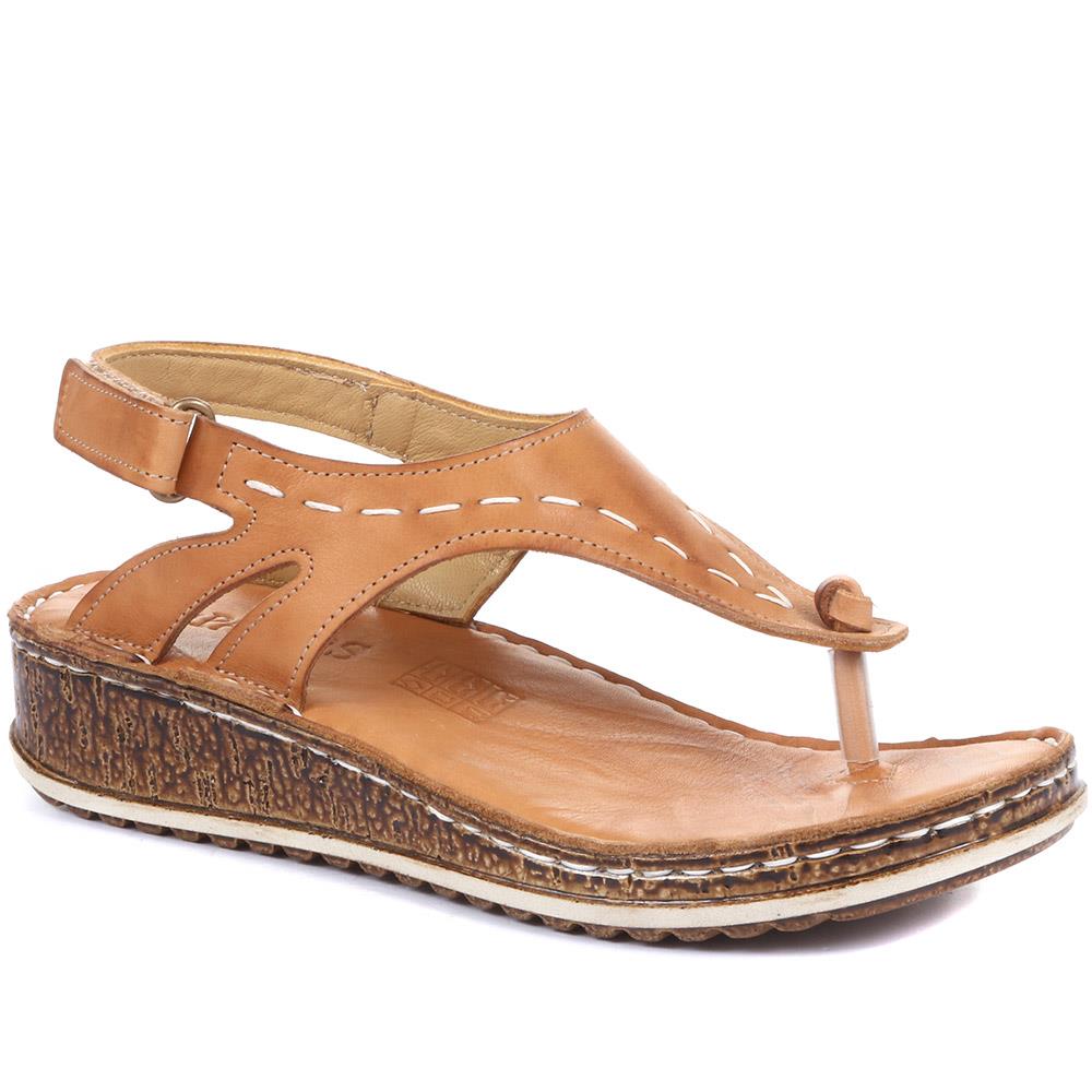 Leather Toe-Post Sling-Back Sandals - CAY33005 / 319 989 image 0