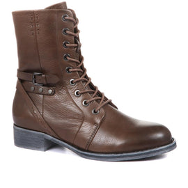 Tyra Leather Lace Up Boots