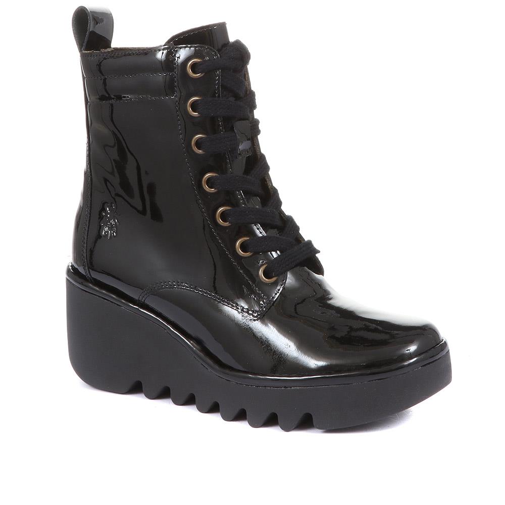 Biaz Leather Wedge Boots - FLYLO34500 / 320 426 image 0