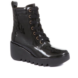 Biaz Leather Wedge Boots