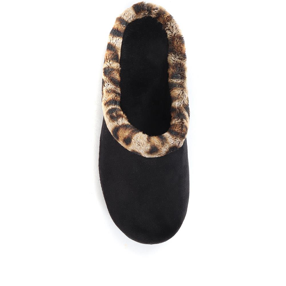 Faux Fur Trimmed Mule Slippers - RELAX34011 / 320 661 image 3