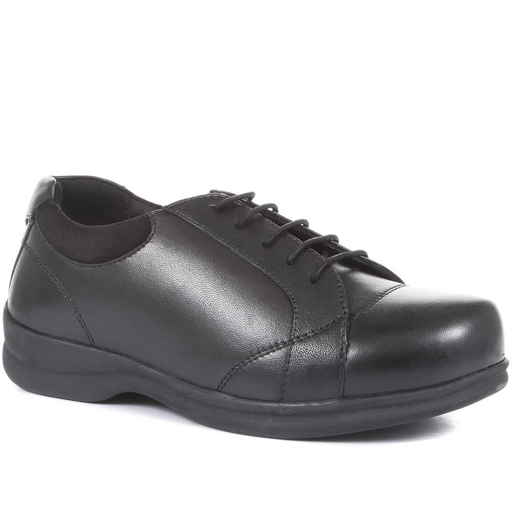 Extra Wide Leather Lace Up Shoes - LILLIE / 321 152 image 0