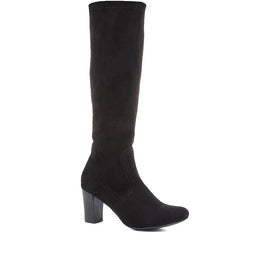 Knee High Heeled Sock Boots