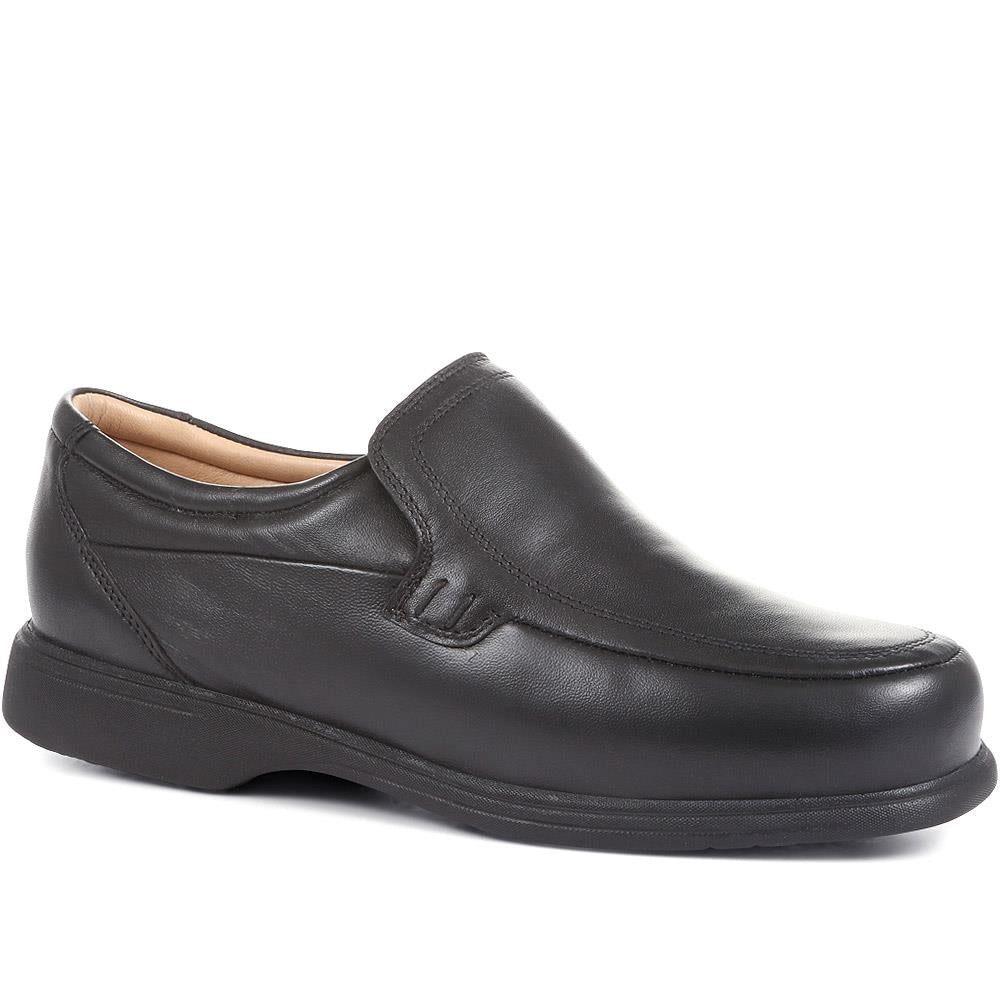 Wide Fit Leather Slip-On Shoes - NAP35021 / 322 483 image 0