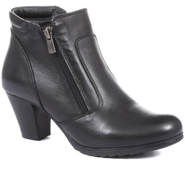 Heeled Leather Ankle Boots