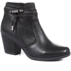 Heeled  Leather Ankle Boots