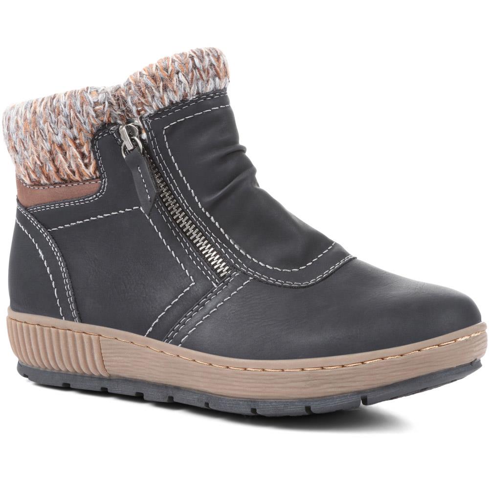 Knitted Cuff Ankle Boots - WBINS36025 / 322 459 image 0