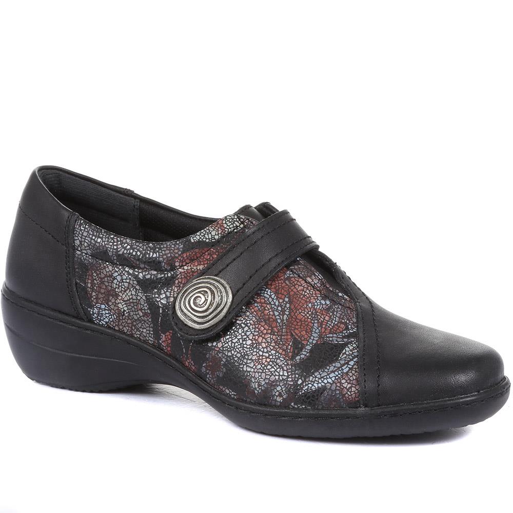 Wide Fit Floral Leather Shoe - HAK34010 / 320 675 image 4