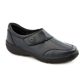 Extra Wide Leather Touch Fasten Shoe