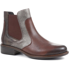 Leather Snakeskin Chelsea Boots