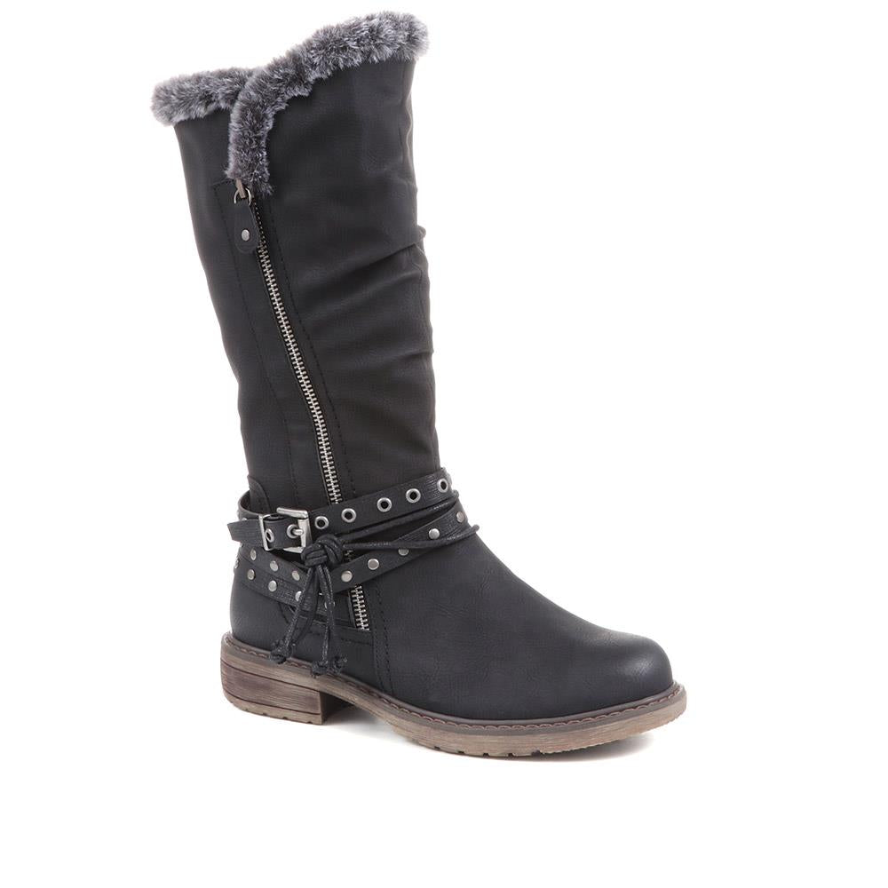 Fleece Lined Buckle Detail Boots - WBINS36130 / 323 115 image 0