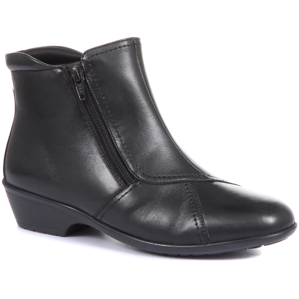 Wide Fit Leather Ankle Boots - HSKEMP1811 / 146 311 image 0