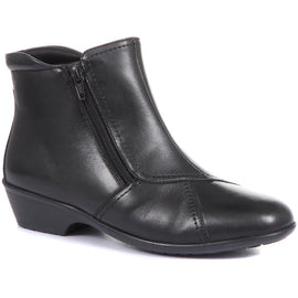 Wide Fit Leather Ankle Boots